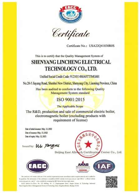 Cina shenyang lincheng Technology Co., Ltd Sertifikasi