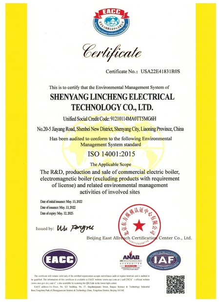 Cina shenyang lincheng Technology Co., Ltd Sertifikasi