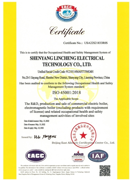 Cina shenyang lincheng Technology Co., Ltd Sertifikasi